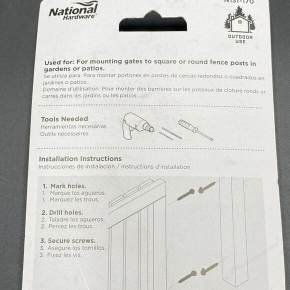National Hardware Ornamental Screw Hook and Hinges 1/2" x 4" Black New - Picture 5 of 6